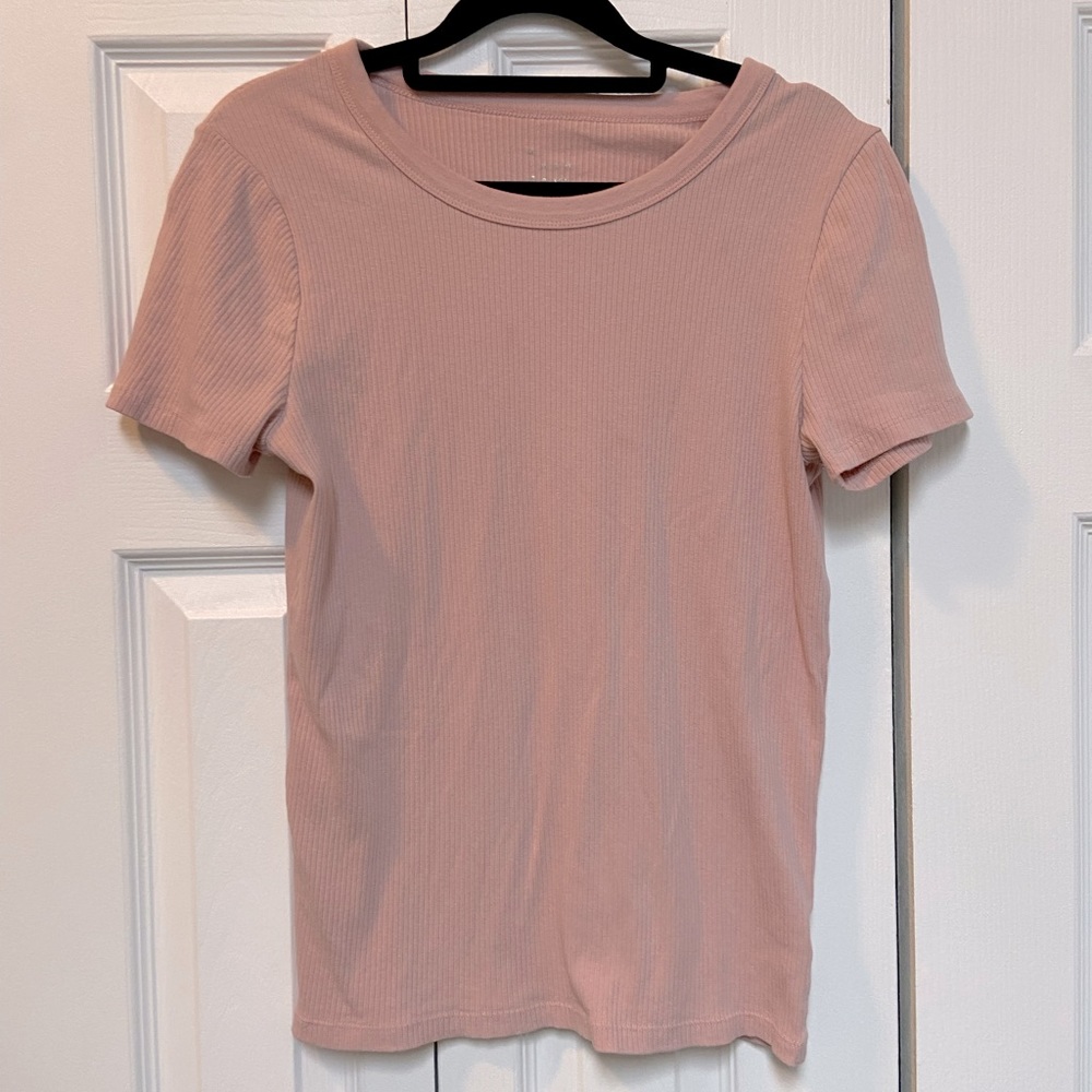 A New Day Basic Blush Pink Tee, Ribbed